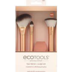 Ecotools Precious Metals Set de Pinceaux Visage 4 Unités