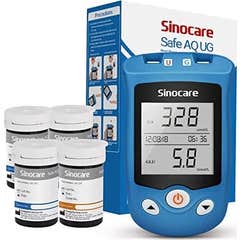 Sinocare Aq Ug Safe Kit Glucomètre + 50 Sucre + 50 Acide Urique