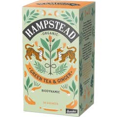 Hampstead Organic Green Tea & Ginger 20 Sachets