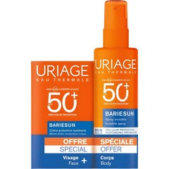Uriage Pack Bariésun Crème Visage SPF50+ 50 ml + Spray 200 ml
