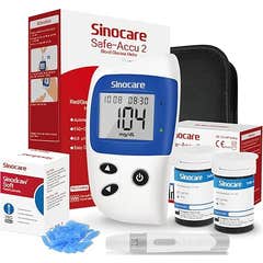 Sinocare Safe-Accu2 Kit Glucomètre + 50 Bandes + Appare Ponction