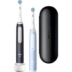 Oral-B Io3 Duo Matt Ice Brosse Dents Électrique Bleu Noir 2uts Oral-B Io3 Duo Matt Ice Brosse Dents Électrique Bleu Noir 2uts