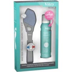Caja Raspador Durezas de Pies Vitry + Mousse de Pies 100ml