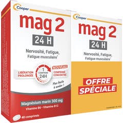 Mag2 24H Nervosité Fatigue Vitamine B6 B12 2x40comp