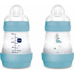 MAM Biberon Easy Start Anti-colique Bleu Mat 2x160 ml