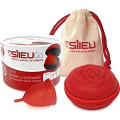 Sileu Go Pack Copa Menstrual Rosa + Estuche Rojo Talla L