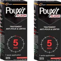 Pouxit Flash Traitement Anti-Poux & Lentes Spray 2x150ml