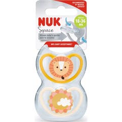 Nuk Sucette Silicone Space 18-36M Lion 2 uts
