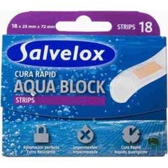 Salvelox Cures Rapid Aqua Block pansement adhésif 72mmx25mm 18 Unités