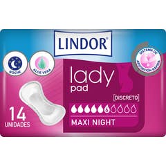 Lindor Lady Pad Maxi Night 5 Gouttes 14pcs