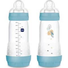 Mam Biberon Easy Start Anti-Colique Bleu Mate 4M+ 320 ml 2 uts