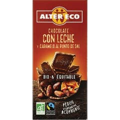 Alter Eco Chocolat au lait avec caramel et sel Point Bio 100g