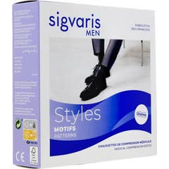 Sigvaris Men Styles C2 Chaussette Rayures Ardoise NS 1 Paire
