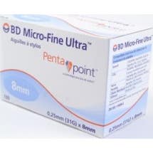 BD BD Micro fine Ultra Aiguilles à Stylos 8 mm 31g boîte de 100