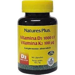 NaturesPlus Vitamine D3 Vitamine K Complex 90 comprimés