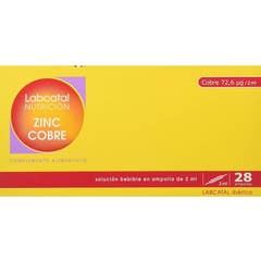 Labcatal Zinc Cuivre Oligosol 28 ampoules