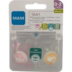 Mam Start  Chupete De Silicona 0-2m 2u *