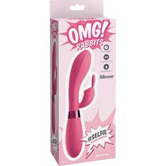 OMG ! Selfie Rabbit Vibrator Silicone Pink 1pc