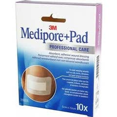 3M Medipore+ Pad Pansement Stérile 5 x 7,2cm 10uts