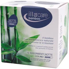 Illa Care Compresas Bambú Noche con Alas 12uds