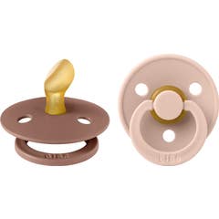 Bibs Pack Chupetas Látex 6-18m Woodchuck Blush T2 2 Unidades