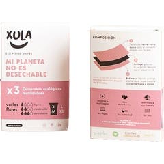 Xula Serviettes Réutilisables Différents Flux S/M 3uts