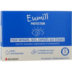 Eumill Protection Yeux Fatigués Secs Exposés aux Écrans 10x0.5 ml