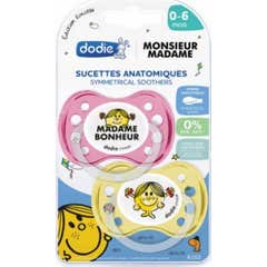 Dodie Sucette Anatomique 0-6M Madamme Bonheur 2uts