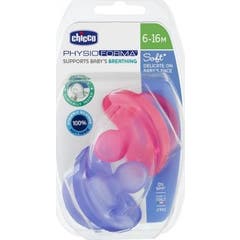 Chicco PhysioForma Soft Chupete Rosa 6-16m 2uds
