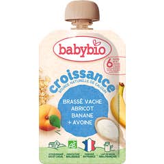 BabyBio Croissance Brassé Vache Abricot Banane Avoine +6M 100 g