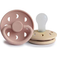 Frigg Moom Phase Silicone Pacifier Blush Croissant 0M+ 2uts