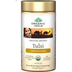 Organic India Tulsi Lemon Ginger Loose Leaf Tea Caffeine-Free 100g