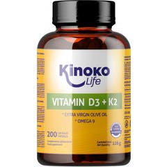 Kinoko Life Vitamine D3 + K2 avec Oméga 9 200caps
