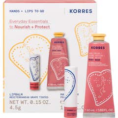Korres Coffret Mains Peony Rose 50 ml + Baume Lèvres 4,5 g