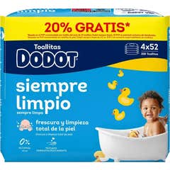 Dodot Lingettes Bleu 208 unités