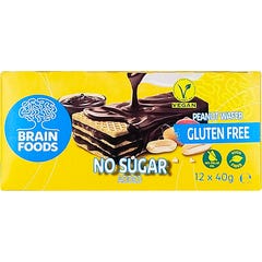 Brain Foods Wafer Cacahuète Sans Sucre Sans Gluten 40g