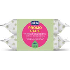 Chicco Pack Lingettes Biodégradables Bébé 2x60 uts