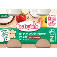 BabyBio Brassé Coco Pomme Fraise Bio 2x130 g
