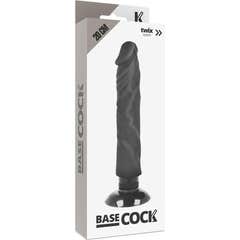 Basecock Vibrateur réaliste 2-1 Noir Noir 20cm 1pc