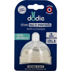 Dodie Tétine Multi-perforée Anti-colique Debit 3 +6M 1ut