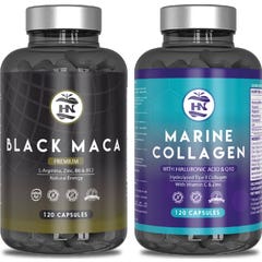 HN Pack Black Maca Premium 120 caps + Collagène Marin 120 caps