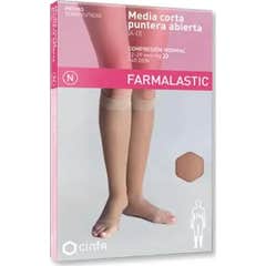 Farmalastic Media Corta Puntera Abierta Talla G Camel 1Par