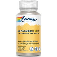 Solaray Ashwagandha Shoden & Magnésium Bisglycinate 60 gélules