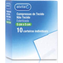 Alvita Compressas Esterelizadas Não Tecido 5x5cm 10 Unidades