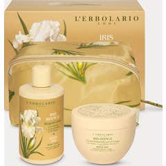 L'Erbolario Iris Blanco Gel Bain 300 ml + Crème Corps 300 ml + Trousse