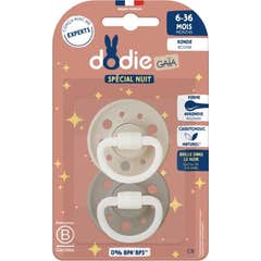 Dodie Gaïa Spécial Nuit Sucette Ronde 6-36M C8 Beige 2 uts
