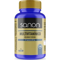 Sanon Multivitame avec Ginkgo et Curcuma 60caps