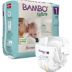 Couche Bambo Nature Taille 1 XS Nouveau-né 22 pièces
