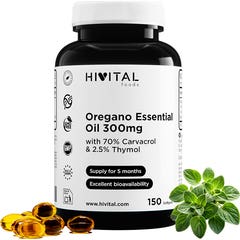 HIVITAL Aceite de orégano 300 mg 150 cáps blandas
