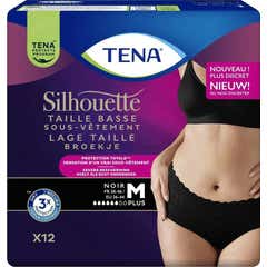 TENA Silhouette Plus Slip absorbant taille basse noir M 12 unités
